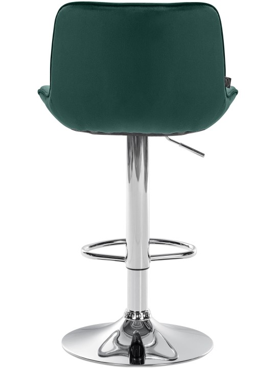 Juego de 2 taburetes de bar Vonore terciopelo cromado, verde