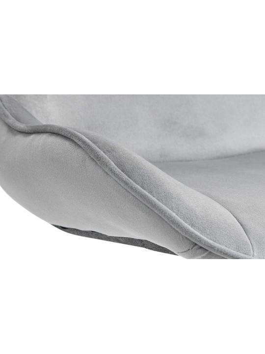 Juego de 2 taburetes de bar Vonore terciopelo, gris Juego de 2 taburetes de bar Vonore terciopelo, gris