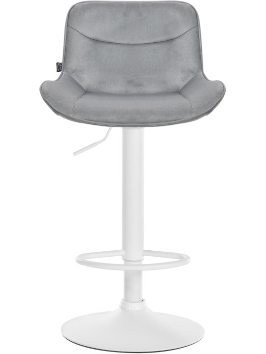 Juego de 2 taburetes de bar Vonore terciopelo, gris Juego de 2 taburetes de bar Vonore terciopelo, gris
