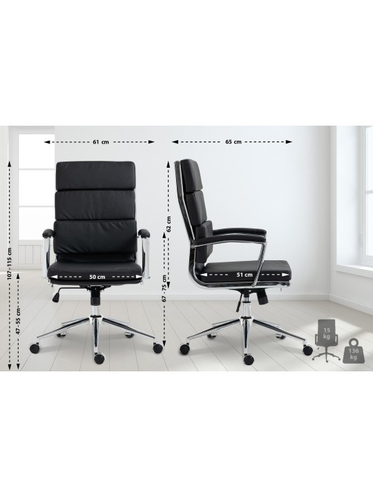 Silla de oficina Cleveland ecopiel, negro Silla de oficina Cleveland ecopiel, negro