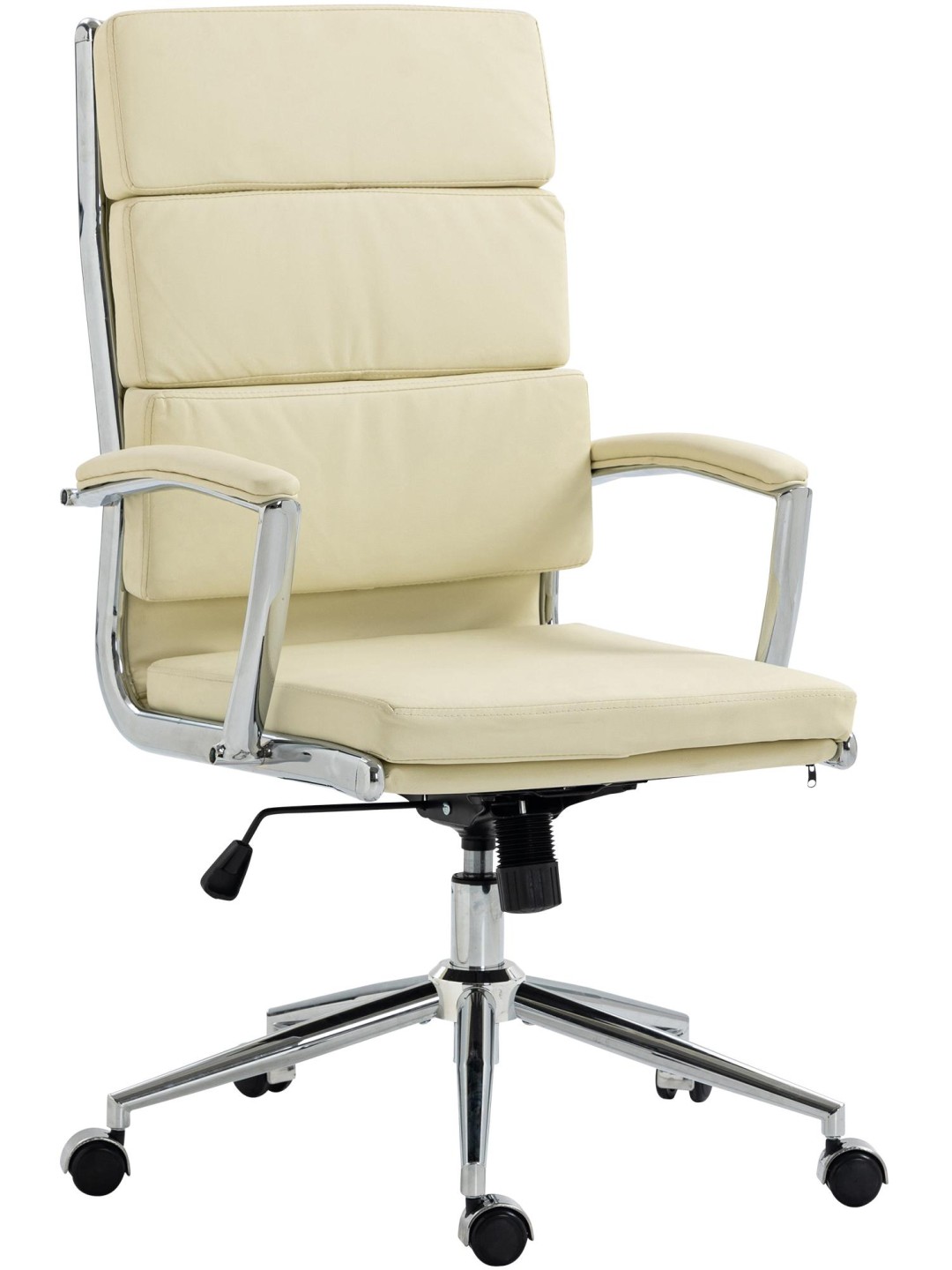 Silla de oficina Cleveland ecopiel, crema