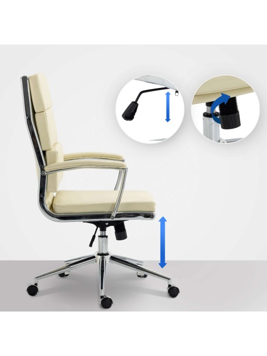 Silla de oficina Cleveland ecopiel, crema Silla de oficina Cleveland ecopiel, crema