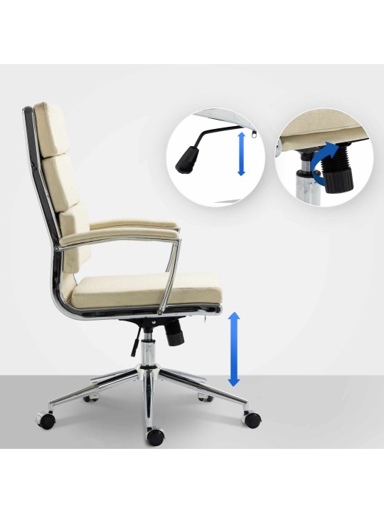 Silla de oficina Cleveland tela, crema Silla de oficina Cleveland tela, crema