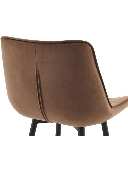 Juego de 2 taburetes de bar Dartford de terciopelo, marrón Juego de 2 taburetes de bar Dartford de terciopelo, marrón