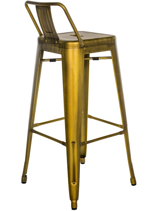 Juego de 4 taburetes de bar Mason, oro