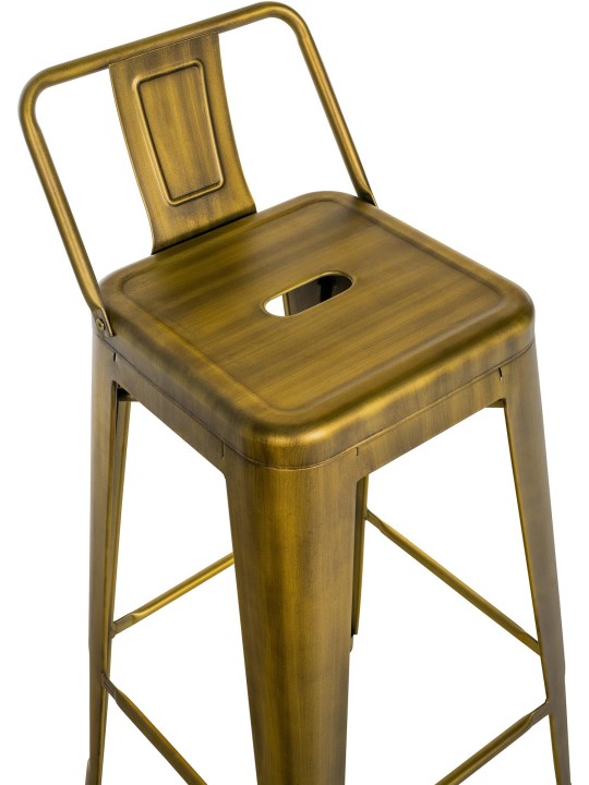 Juego de 4 taburetes de bar Mason, oro