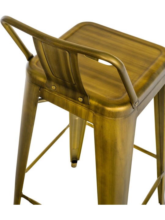 Juego de 4 taburetes de bar Mason, oro