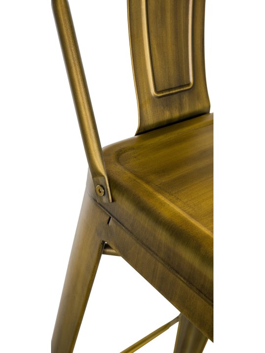 Juego de 4 taburetes de bar Mason, oro