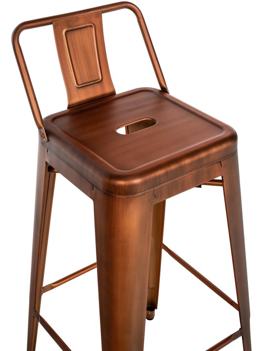 Juego de 4 taburetes de bar Mason, cobre