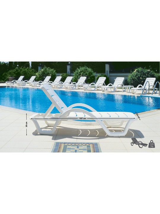 Conjunto de 10 tumbonas Habana, blanco