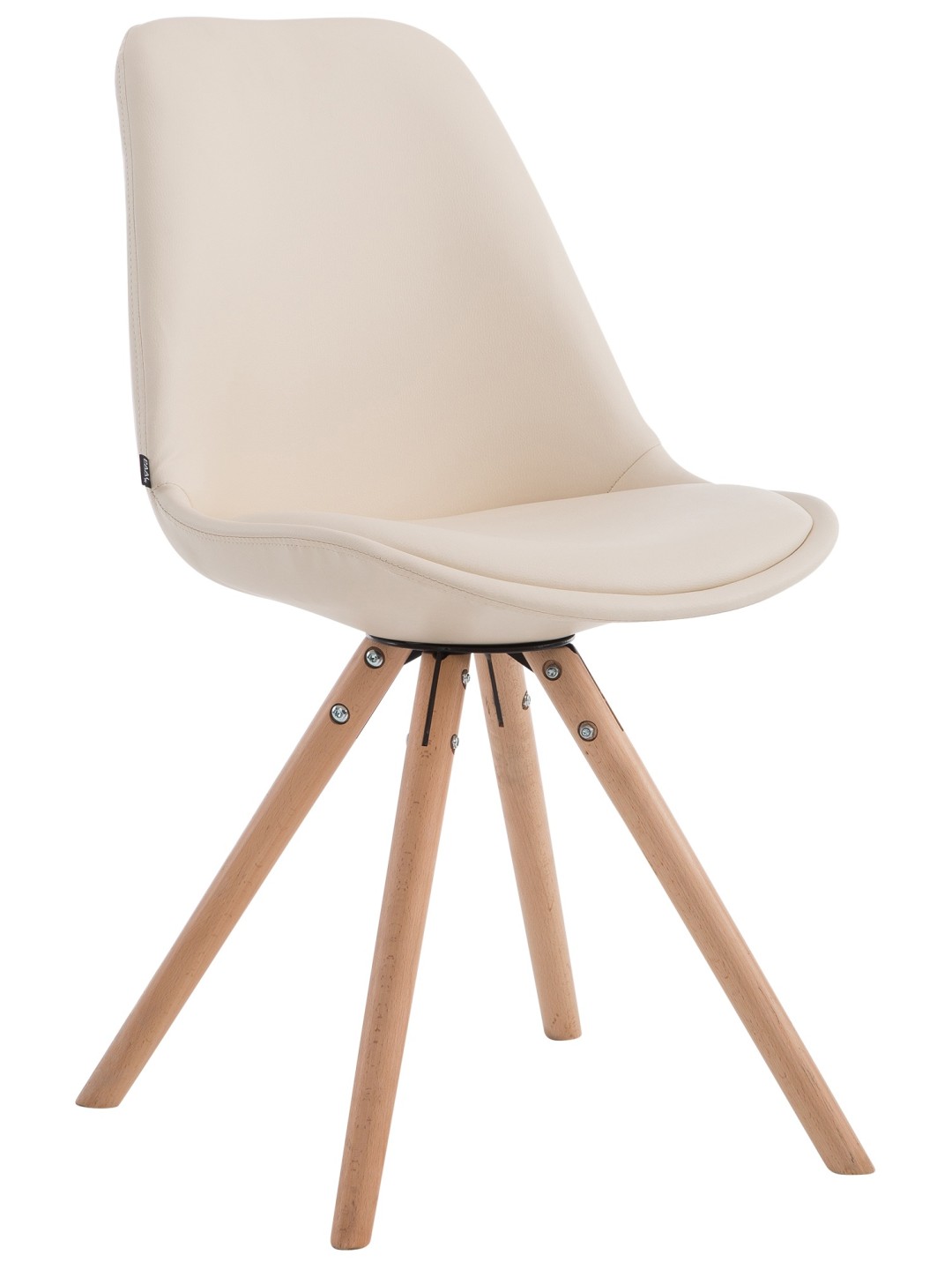 Silla de visita Laval Natura redonda, crema