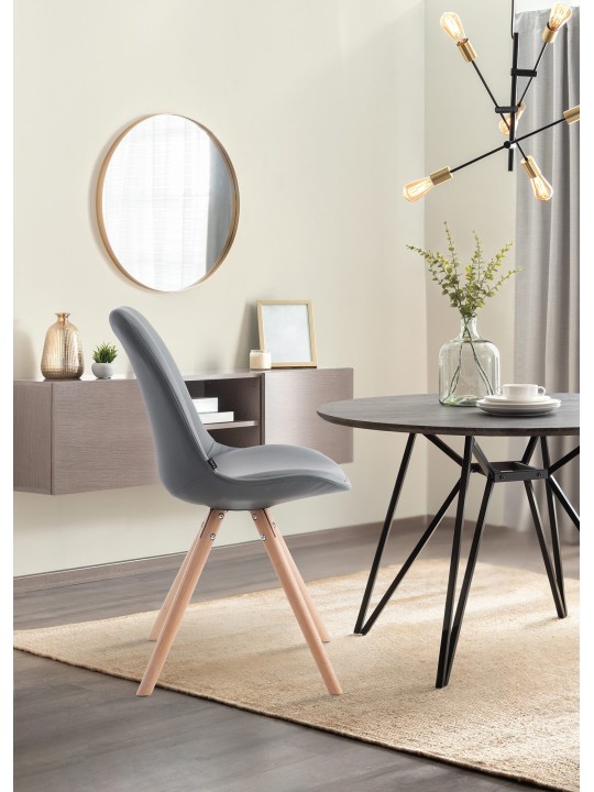 Silla de visita Laval Natura redonda, gris Silla de visita Laval Natura redonda, gris