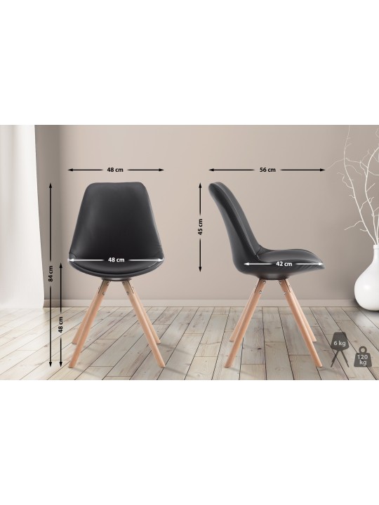 Silla de visita Laval Natura redonda, negro Silla de visita Laval Natura redonda, negro