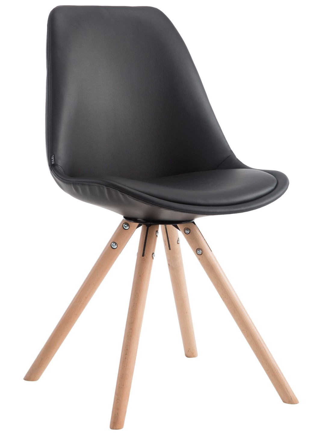 Silla de visita Laval Natura redonda, negro