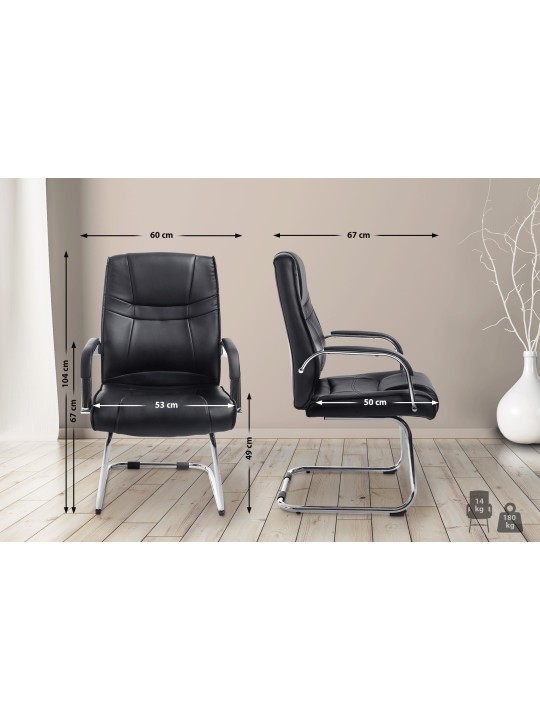 Silla de visita Atila, negro