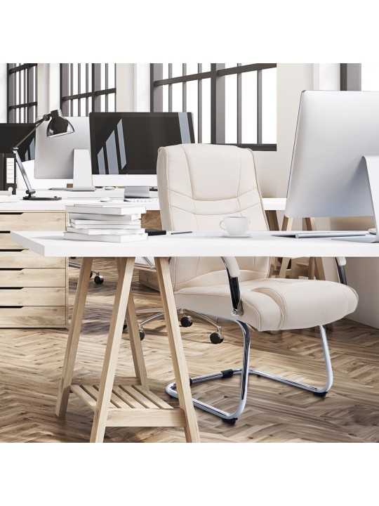 Silla de visita Atila, crema