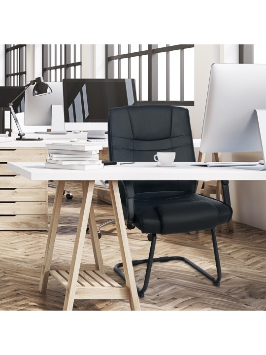 Silla de visita Atila, negro/negro