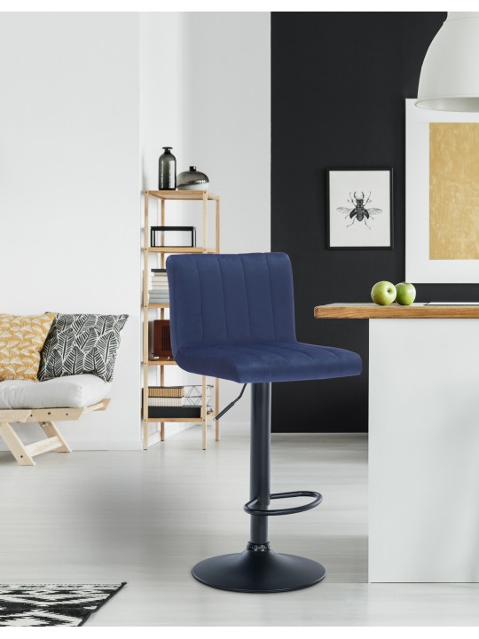 Taburete de bar Jamie terciopelo, azul