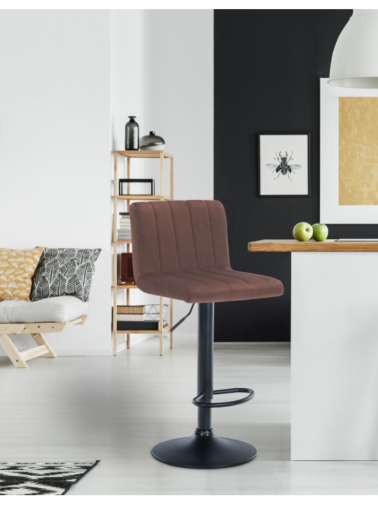 Taburete de bar Jamie terciopelo, marrón Taburete de bar Jamie terciopelo, marrón