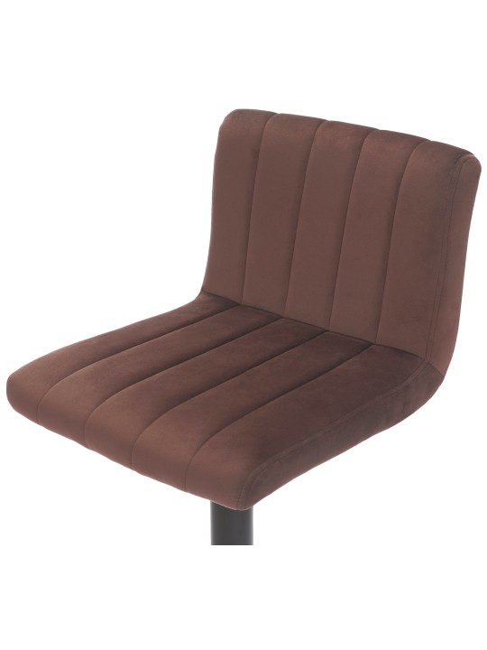 Juego de 2 taburetes de bar Jamie terciopelo, marrón Juego de 2 taburetes de bar Jamie terciopelo, marrón