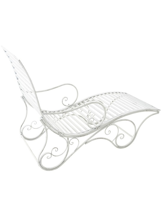 Tumbona de jardín Amiens, blanco antiguo