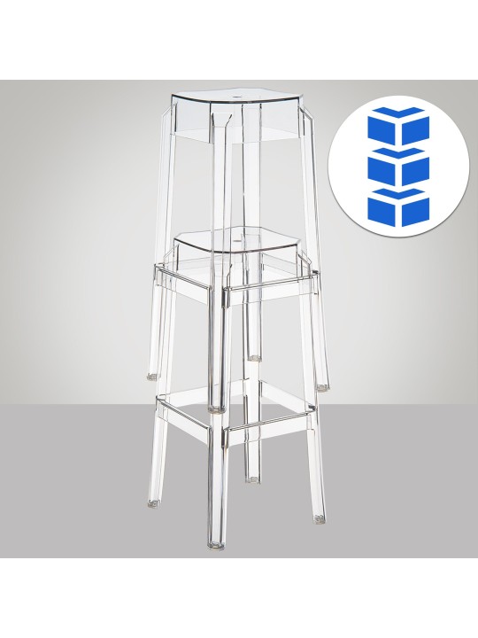 Taburete de bar Fox, transparente