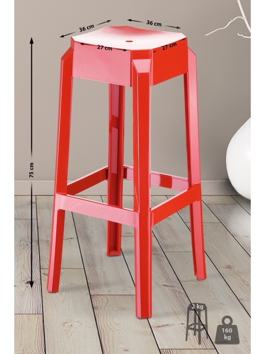 Taburete de bar Fox, rojo