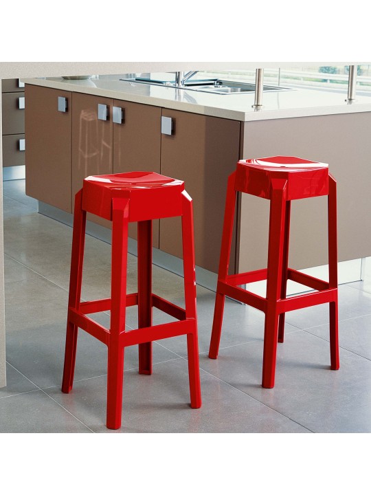 Taburete de bar Fox, rojo