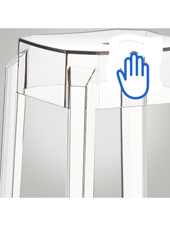 Juego de 2 taburetes de bar Fox, transparente