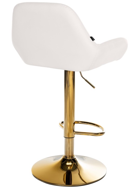Juego de 2 taburetes de bar Braga de piel sintética dorado, blanco