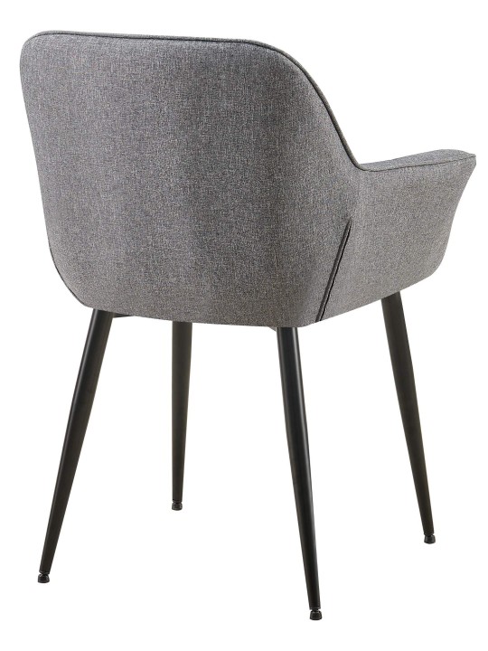Silla de comedor tela Roseville, gris oscuro