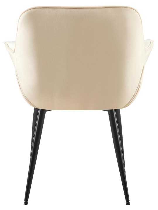 Silla de comedor de terciopelo Roseville, crema