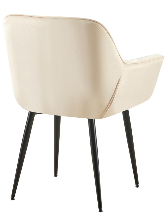 Silla de comedor de terciopelo Roseville, crema