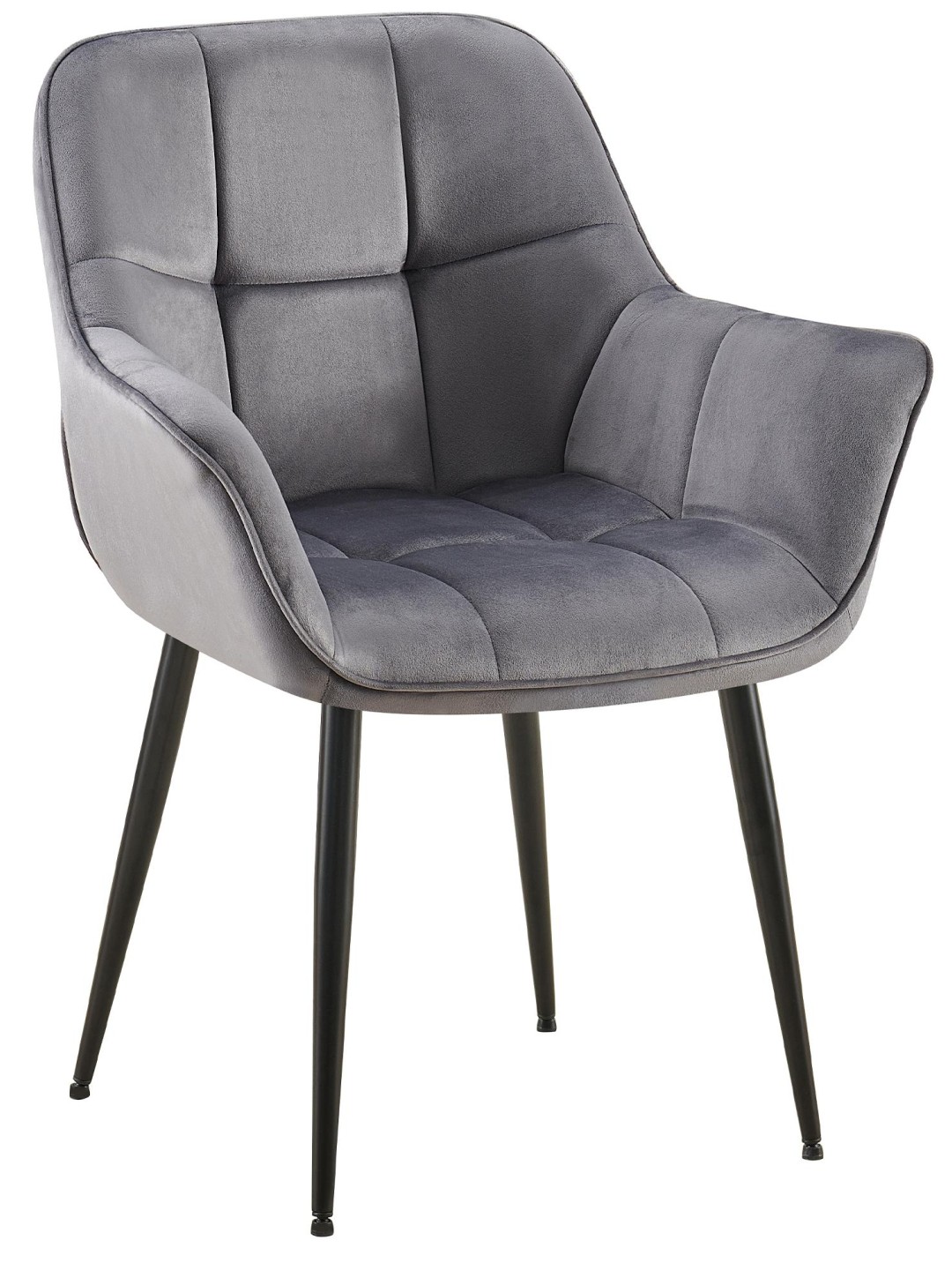 Silla de comedor de terciopelo Roseville, gris oscuro