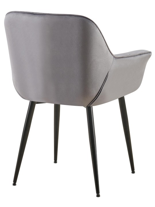 Silla de comedor de terciopelo Roseville, gris oscuro