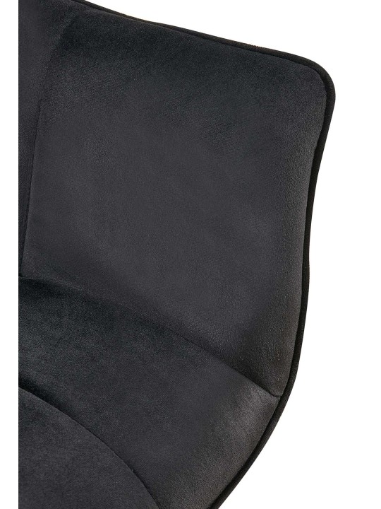 Silla de comedor de terciopelo Roseville, negro