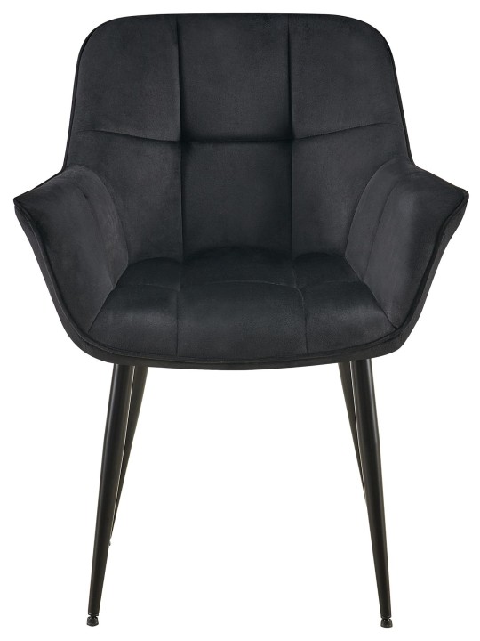 Silla de comedor de terciopelo Roseville, negro