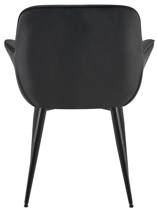 Silla de comedor de terciopelo Roseville, negro