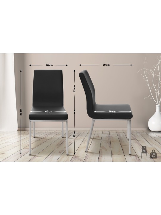 Silla de comedor Colmar, negro