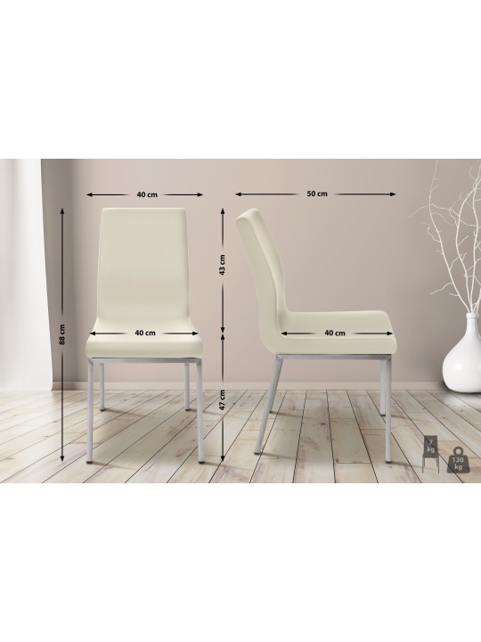 Silla de comedor Colmar, crema