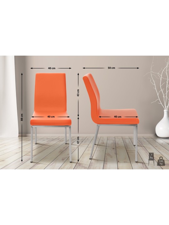 Silla de comedor Colmar, naranja