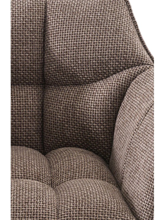 Taburete de bar Damaso B tela con estructura de 4 pies, marrón tierra