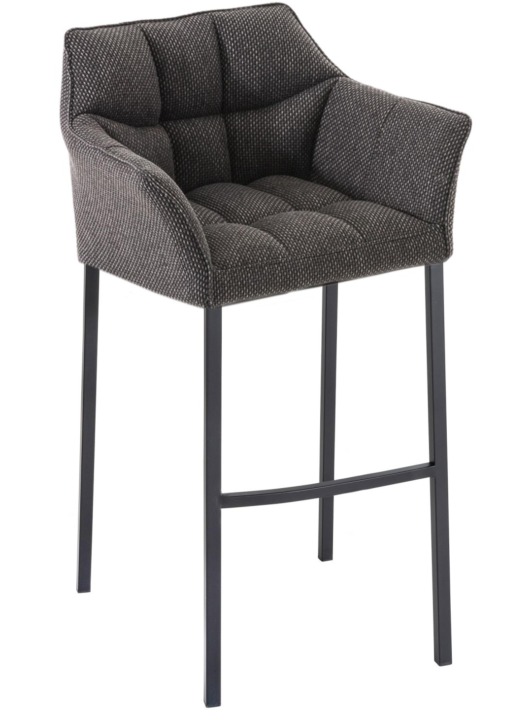 Taburete de bar Damaso B tela con estructura de 4 pies, gris titanio