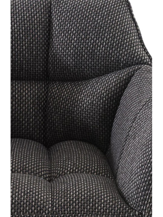 Taburete de bar Damaso W tela con estructura de 4 pies, gris titanio