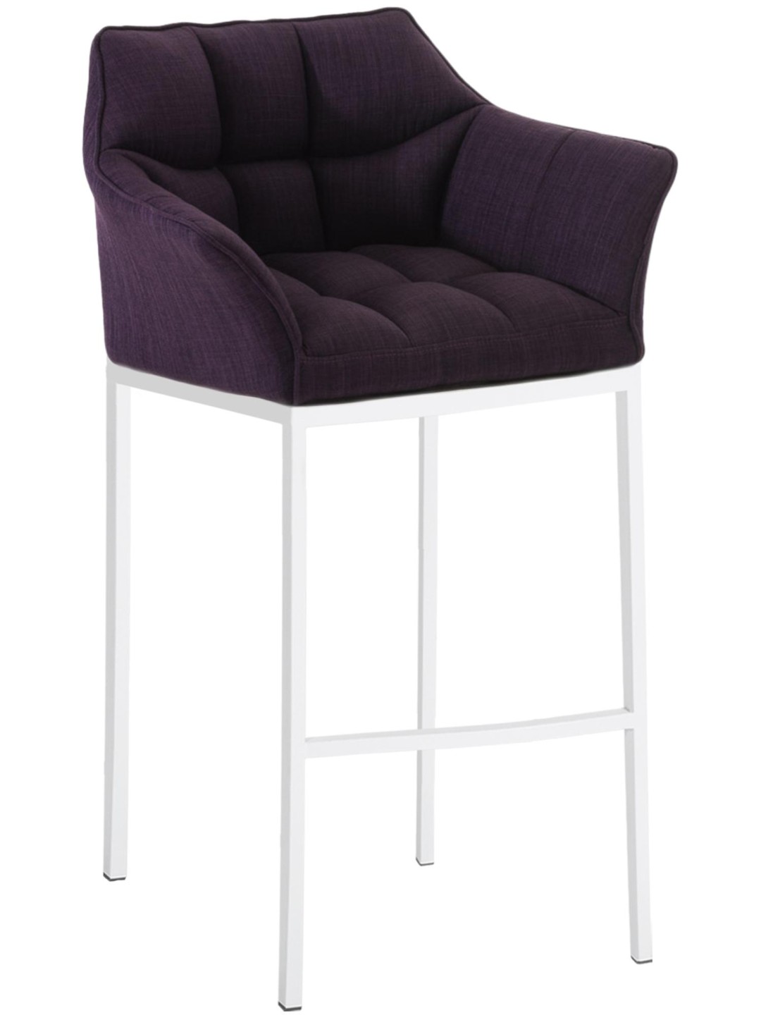 Taburete de bar tela Damaso con estructura de 4 pies, lila