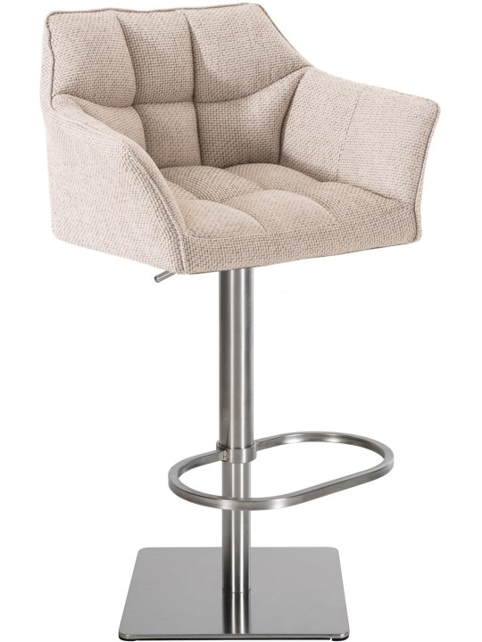 Taburete de bar Damaso E tejido, marfil