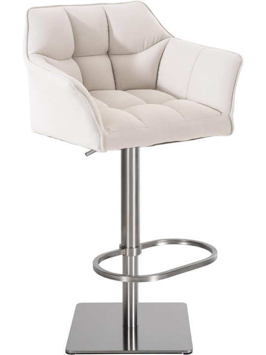 Taburete de bar Damaso E tejido, blanco