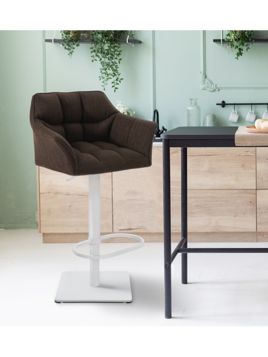 Taburete de bar Damaso W tela, marrón