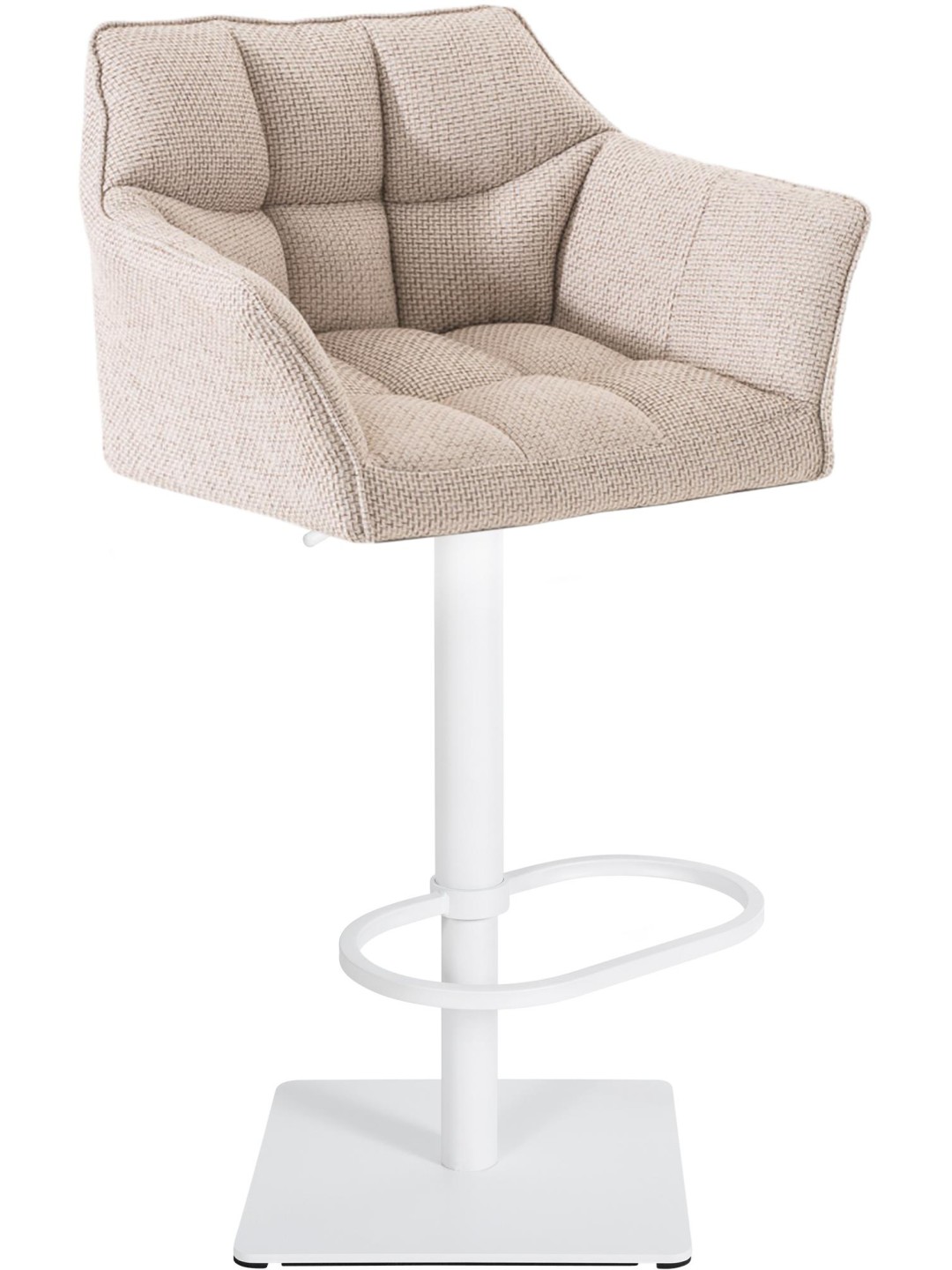 Taburete de bar Damaso W tela, marfil