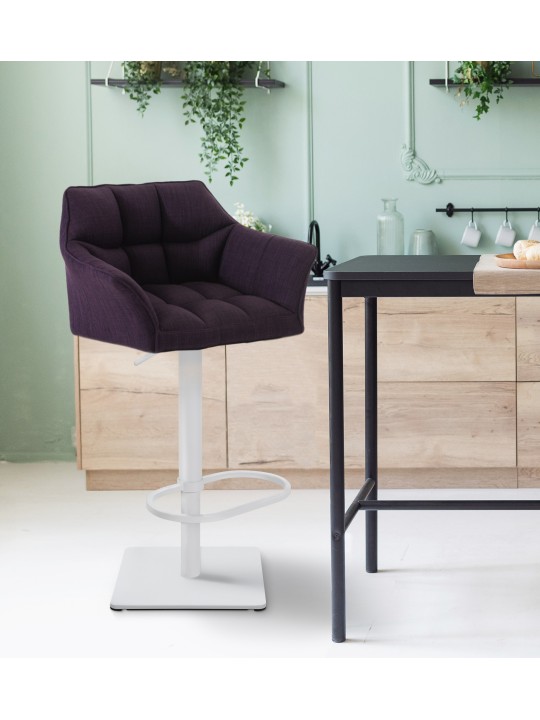 Taburete de bar Damaso W tela, lila